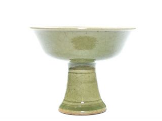 A Chinese Celadon Porcelain Stem Cup