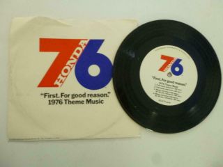 Honda Motorcycle Theme Music Record 1976 First For A Reason 33 1/3 Rpm Advertise