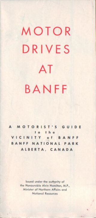 Vintage Mid Century Map Motor Drives Map Banff National Park Alberta Canada
