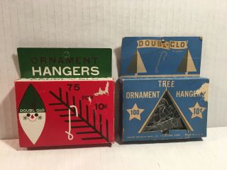 Vintage Box Of Christmas Tree Metal Ornament Hangers Doubl - Glo Ornament Hangers