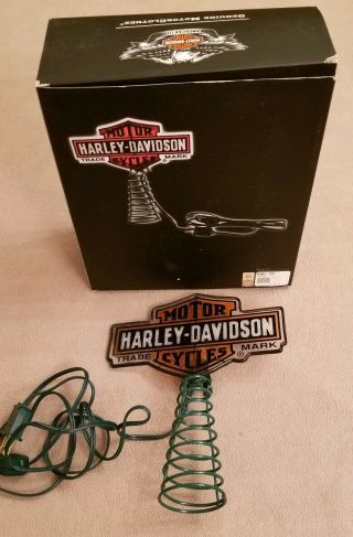 2012 Harley - Davidson Stained Glass Bar Shield B&s Lighted Christmas Tree Topper