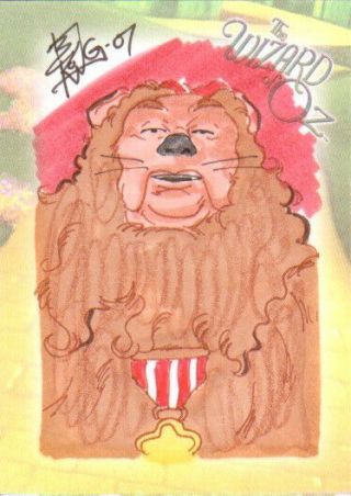 Breygent Wizard Of Oz Series 2 - Sketch By Brian Kong Of The Cowardly Lion