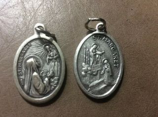 Vintage St.  Margaret Religious Medal Catholic Devotional Medal