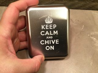 Keep Calm and Chive On playing cards in tin RARE Unique gift 5