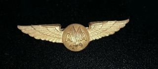 Vintage American Airlines Gold Tone Flight Attendant Wings Pin