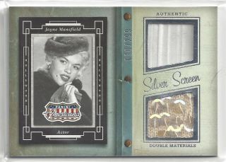 Jayne Mansfield Double Materials Relic Card 2015 Panini Americana /299 Sd - Jma