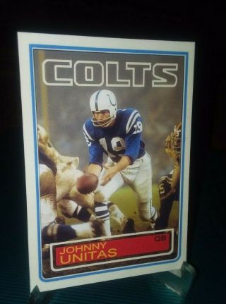 Baltimore Colts Johnny Unitas 1983 Style Custom Art Card