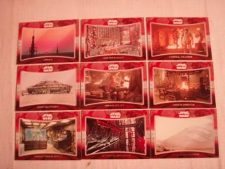 Set Of 2015 Star Wars The Force Awakens Series 1 Trading Cards 1 - 9 Locations