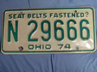 License Plate Ohio Vintage N 29666 1974
