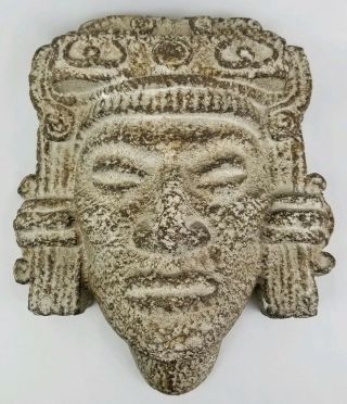 Vintage Ceramic Mayan Aztec Tribal Wall Art Mask Stoneware Mexican Folk Lore