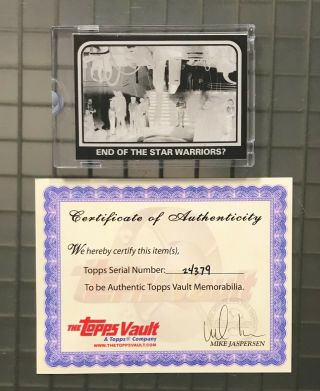 1980 Topps Star Wars Esb Negative 1/1 Proof End Of Star Warriors Topps Vault
