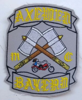 Vintage 1970s Axemen M C Bayern Biker Gang Outlaw Motorcycle Club Patch Pt