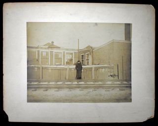 1906 Brb&l Railroad Official Outside West Lynn Station Albumen Photo