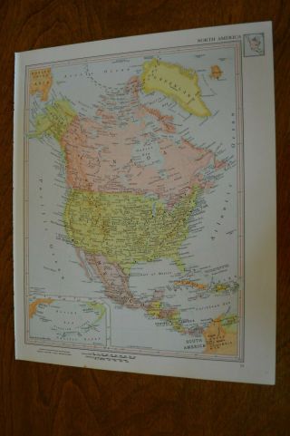 1960 Map Of North America - Map Of Central America On Back Panama Canal Inset