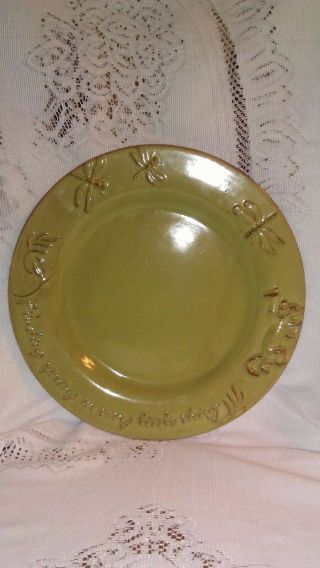 Disney Winnie The Pooh Ceramic Green Platter Plate Dish