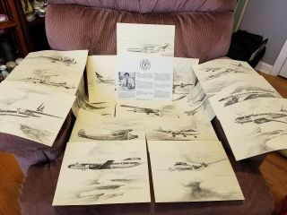 Fred Takasumi Pen And Ink Art Prints Celebrating 50 Years Of Delta Air Lines