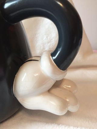 Disney Mickey Mouse Large Ceramic Onyx Pitcher With Glove Handle Rare