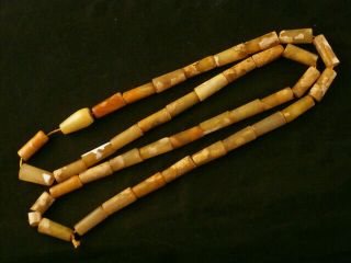 29 Inches Wonderful Chinese Old Jade Beads Necklace E135
