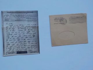 Wwii V - Mail Letter 1945 Red Cross Coffee Doughnuts American Girls France Ww Ww2
