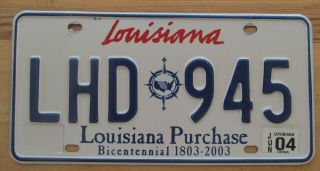 Louisiana 2004 Louisiana Purchase License Plate Lhd - 945