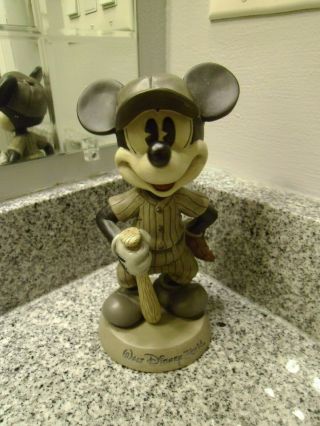 Rare Black & White Walt Disney World Mickey Mouse Baseball Bobble Head