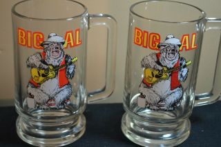 Set Of 2 Walt Disney Productions Country Bear Jamboree Big Al Souvenir Glass Mug