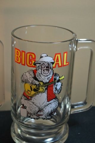 Set of 2 Walt Disney Productions Country Bear Jamboree BIG AL Souvenir Glass Mug 4