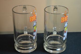 Set of 2 Walt Disney Productions Country Bear Jamboree BIG AL Souvenir Glass Mug 8