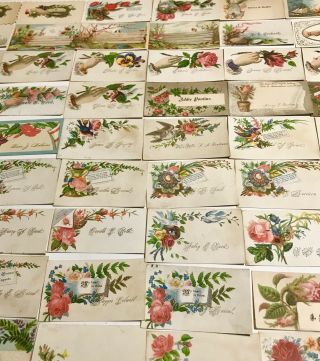 52 Antique / Victorian Calling Cards