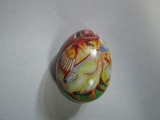 1980 B.  Shackman Tin Litho Metal Easter Egg Made In Hong Kong