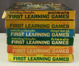 Vintage Walt Disney Characters First Learning Games 1969 Colors Numbers Friends