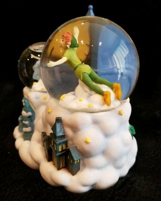 Disney Peter Pan Musical Snowglobe Flying Above London Big Ben By Enesco 2