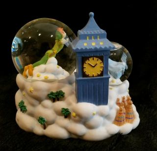 Disney Peter Pan Musical Snowglobe Flying Above London Big Ben By Enesco 4