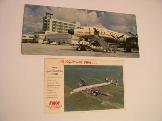 Vintage Twa Airlines Postcards Constellation Skyliner Miami