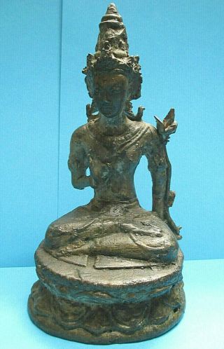 Ancient Bronze Vajrasattva Buddhism 18th 19th Century Chinese 15.  50cm Statue