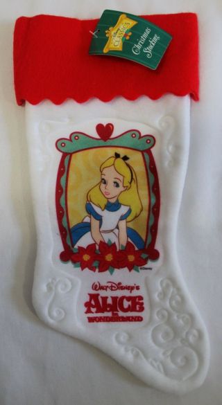Disney Classics Alice In Wonderland Holiday Christmas Stocking 15 " Long W/ Tags