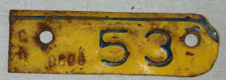 1953 Kansas Passenger Car License Plate Tab Crawford County