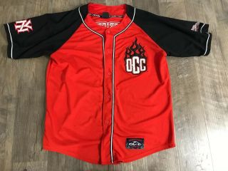 Rare Orange County Choppers Red And Black Baseball Jersey With Patches Sz Xl