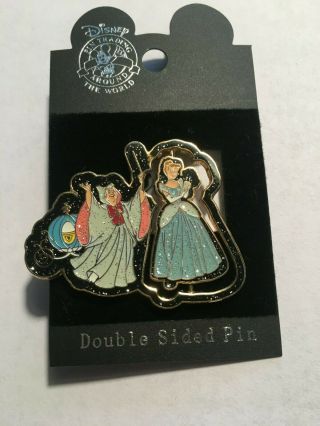 Cinderalla Fairy Godmother Rags To Riches Spinner Glitter Disney Pin 42205 2