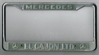 El Cajon California Mercedes Benz Ltd.  Vintage Metal Dealer License Plate Frame