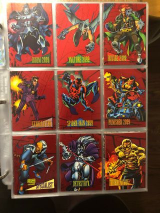 1993 Marvel Universe Series 4 Complete Red Foil 2099 Insert Card Set,  1 - 9 Nm/m
