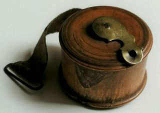 Small Antique Wooden Sewing Dress Making Tape Measure 36 Inches -