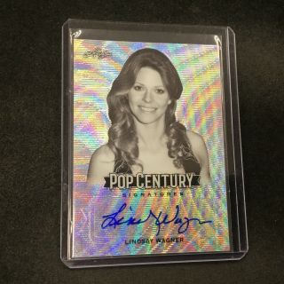Lindsay Wagner 2019 Leaf Pop Century Metal Silver Prismatic Autograph Auto Jk