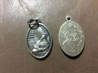Vintage St.  Agatha Religious Medal Catholic Devotional Medal