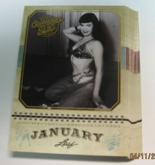 2014 Leaf; Bettie Page Calender Girl 12 Card Set