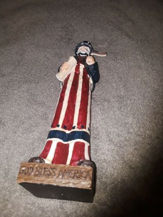 Patriotic 4th Of July Flag - Waving Uncle Sam Statue/figurine God Bless America