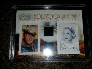 2010 Panini Century Hollywood Materials John Wayne Grace Kelly Relic Stamp Sp