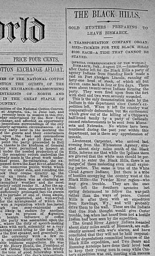 Black Hills Expedition - Gen.  Custer Indepth 1874 Newspaper Louisiana Race War