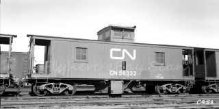 B&w Negative Canadian National Railroad Caboose 56332 Halifax,  Ns 1969