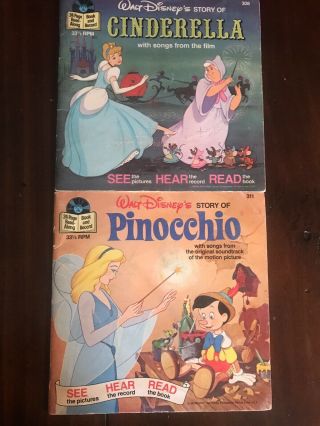 12 Different - Walt Disney’s 24 Page Read Along Book And Record Pinocchio Bambi, 4